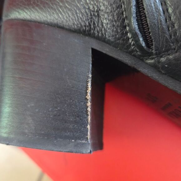 Furla Made In Italy Black Leather Ankle Boots Booties Size 37.5 - Picture 14 of 14